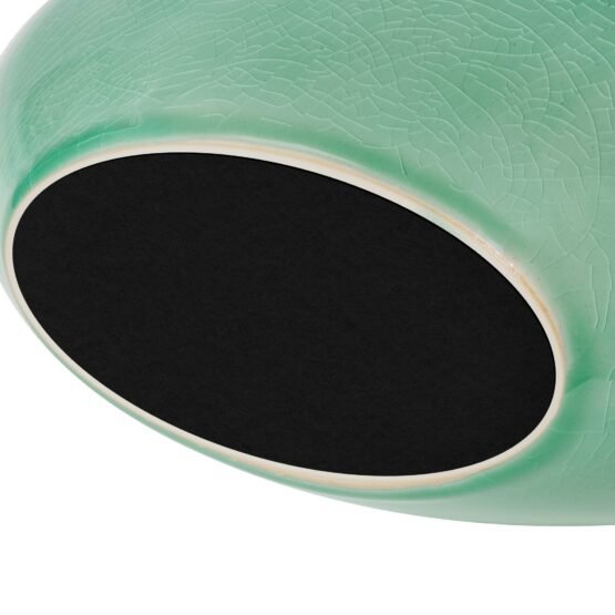 Lilo Celadon Crackle Ceramic Wide Vase - 8.25 Inch Tall - Image 2