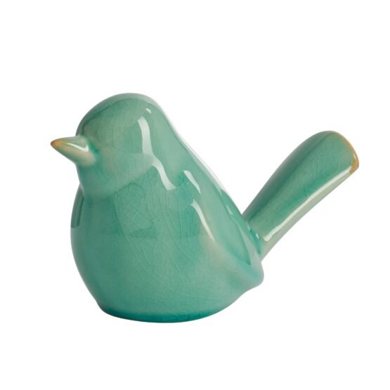Lilo Celadon Crackle Ceramic Bird Decor Sculpture