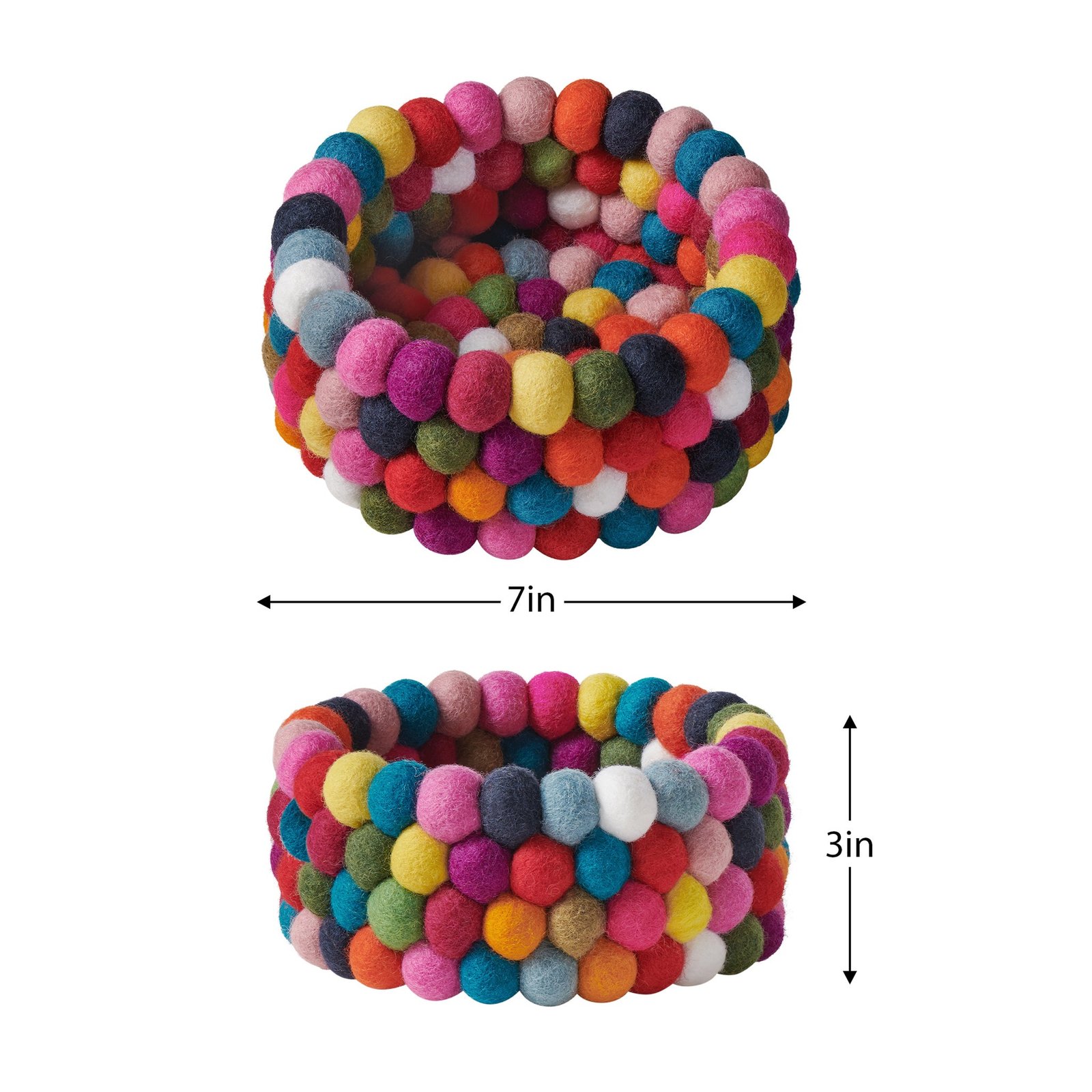 MODWOOL™ Felt Ball 7 Inch Diameter Decor Bowl - Multicolor - Image 3