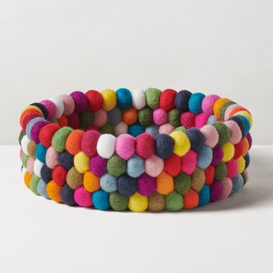MODWOOL Felt Ball 9 Inch Diameter Decor Bowl - Multicolor - Image 8