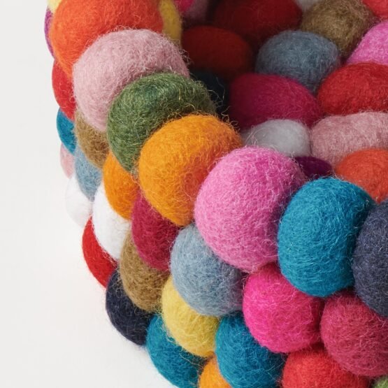 MODWOOL Felt Ball 9 Inch Diameter Decor Bowl - Multicolor - Image 2