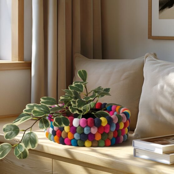 MODWOOL Felt Ball 9 Inch Diameter Decor Bowl - Multicolor - Image 4