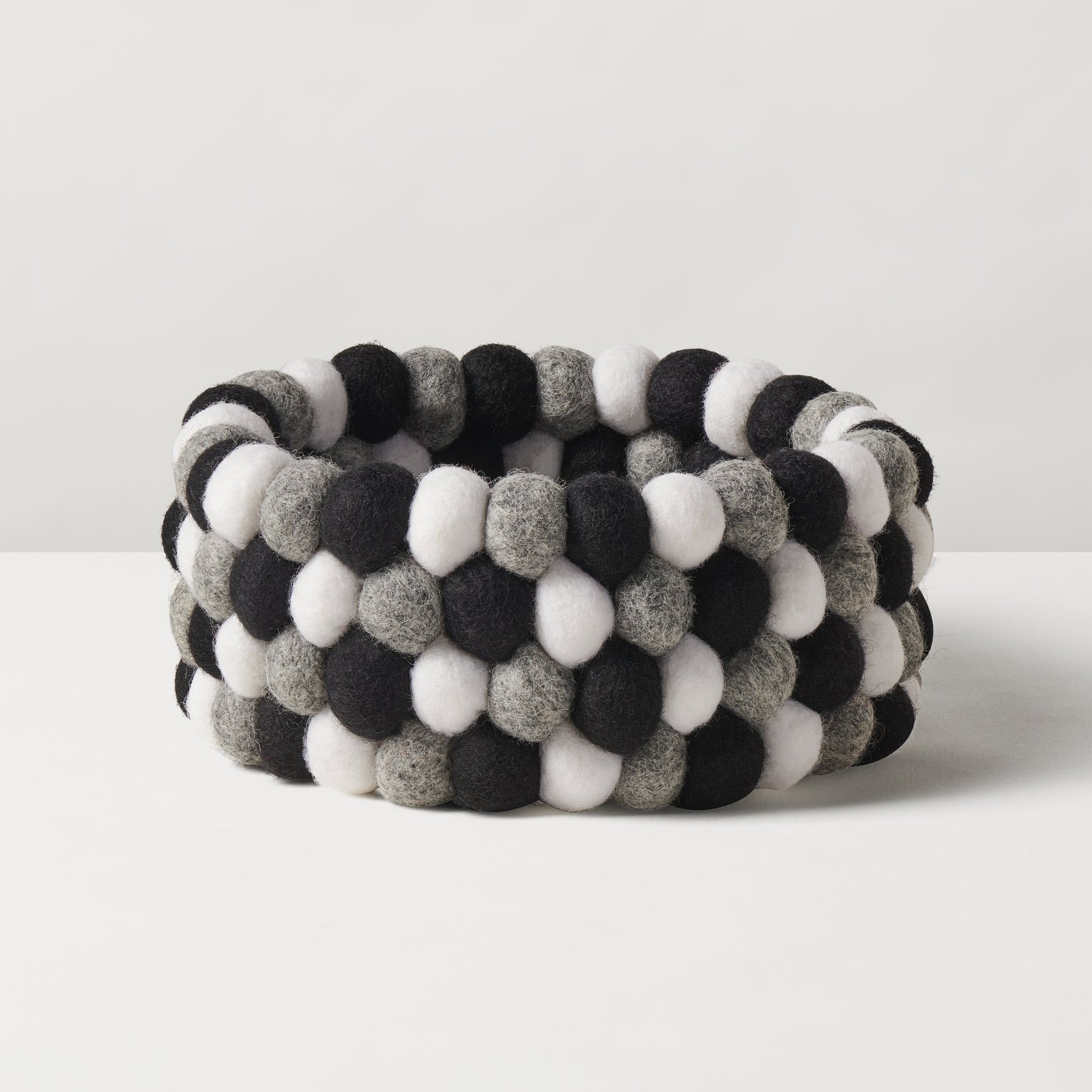 MODWOOL™ Felt Ball 7 Inch Diameter Decor Bowl - Black/White/Grey - Image 8