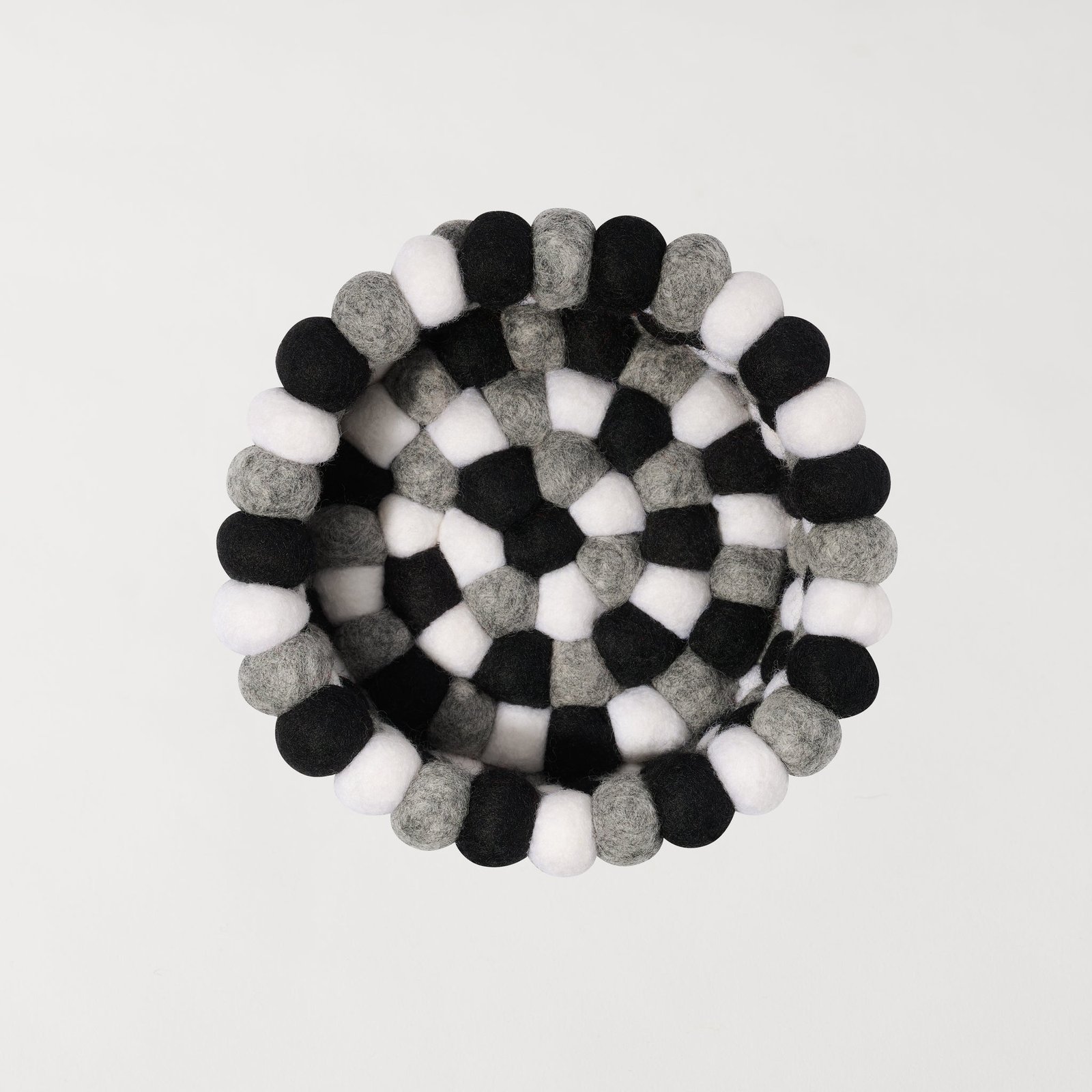 MODWOOL™ Felt Ball 7 Inch Diameter Decor Bowl - Black/White/Grey - Image 9