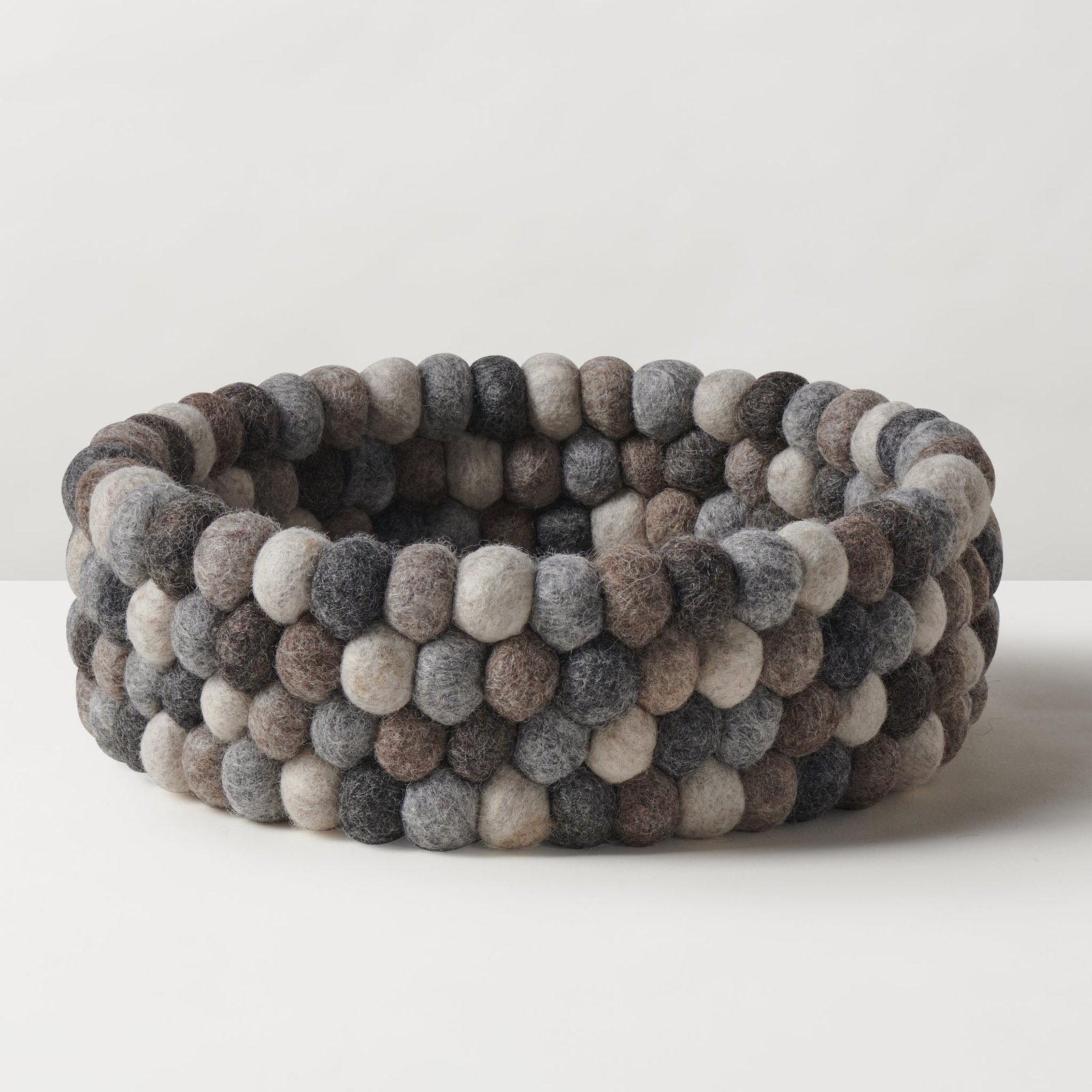 MODWOOL Felt Ball 9 Inch Diameter Decor Bowl - Multi-Natural - Image 8