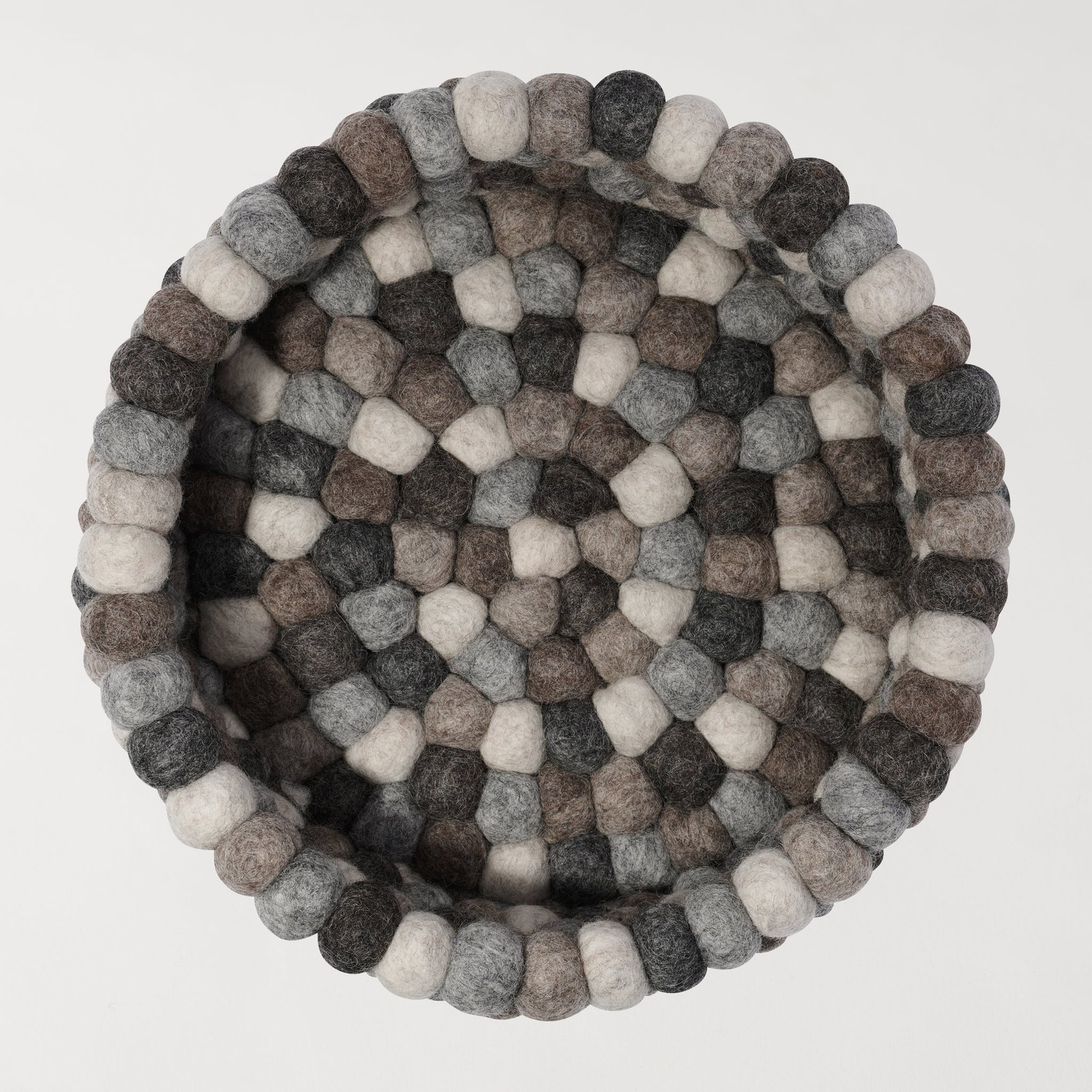 MODWOOL Felt Ball 9 Inch Diameter Decor Bowl - Multi-Natural - Image 9