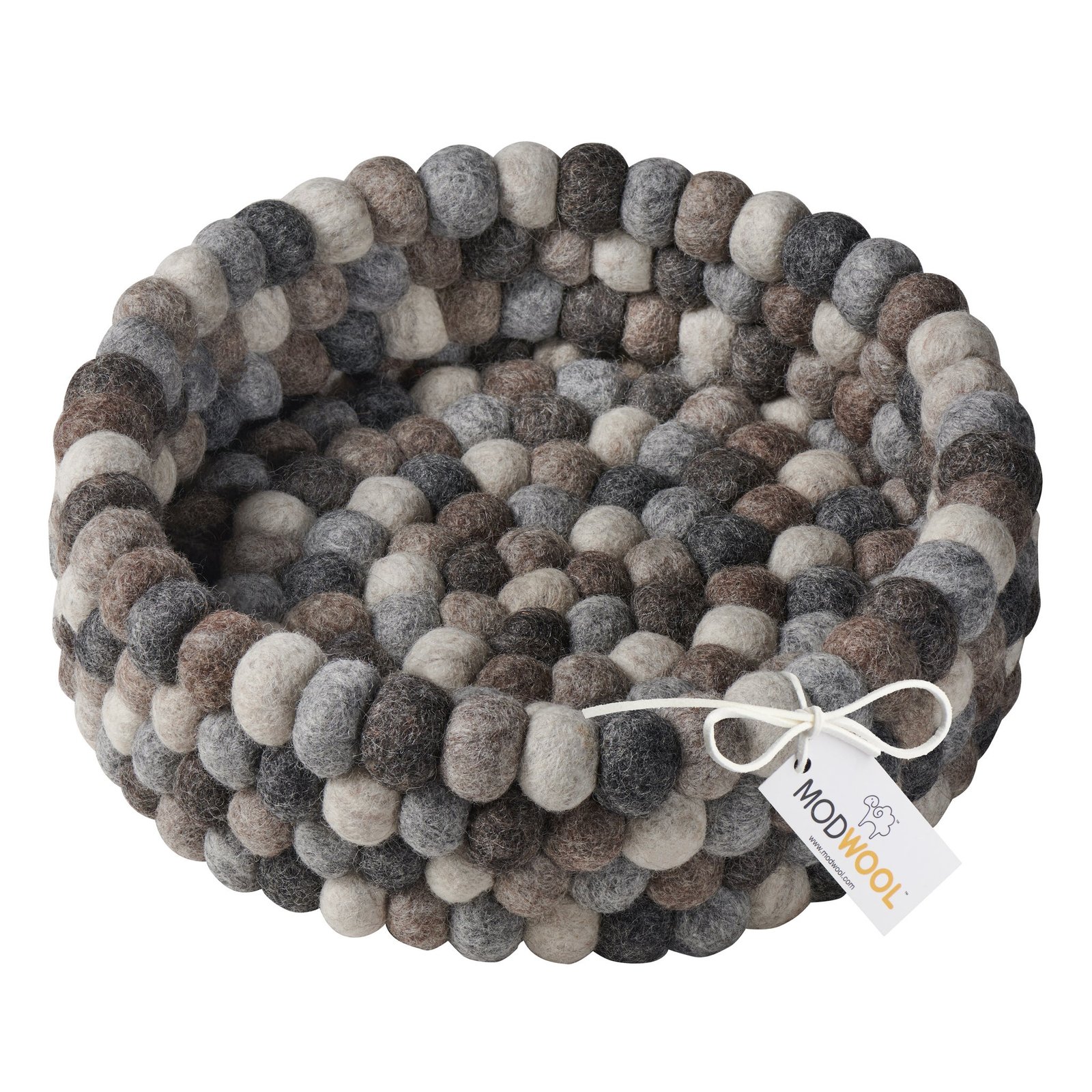 MODWOOL Felt Ball 9 Inch Diameter Decor Bowl - Multi-Natural - Image 6