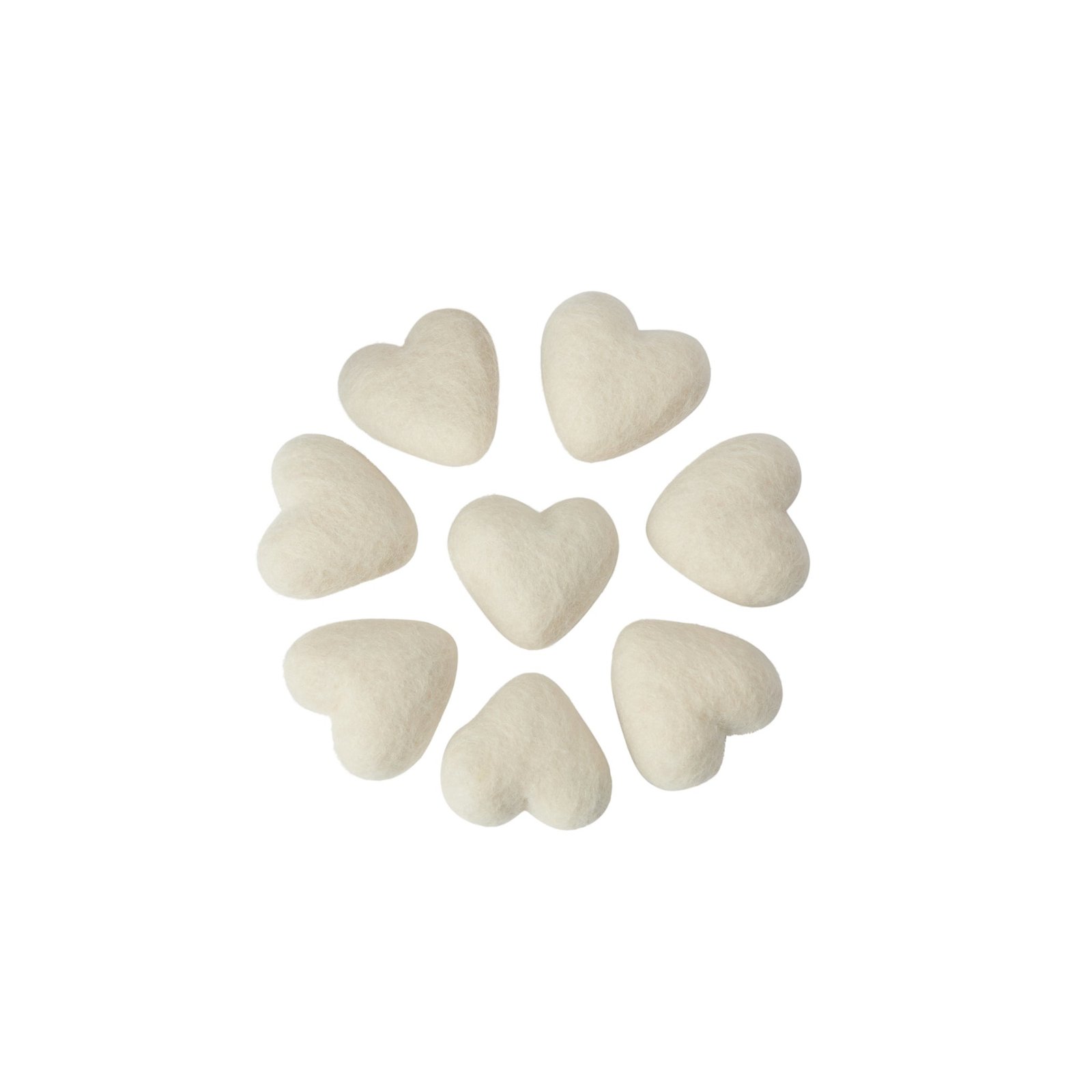 MODWOOL™ Felt Eight Piece 1.5 Inch Heart Shaped Decor Set - White - Image 6