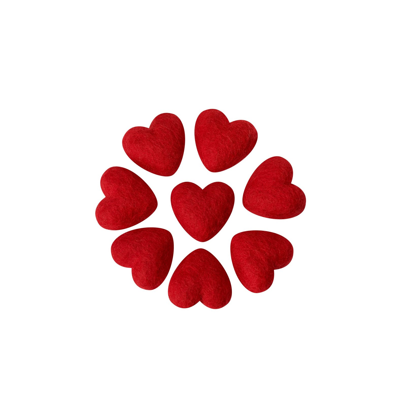 MODWOOL™ Felt Eight Piece 1.5 Inch Heart Shaped Decor Set - Red - Image 6