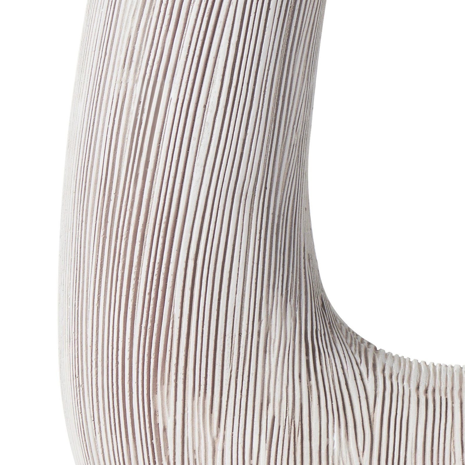 Alma Etched White Patina Resin Horn Vase - 12 Inch Tall - Image 3