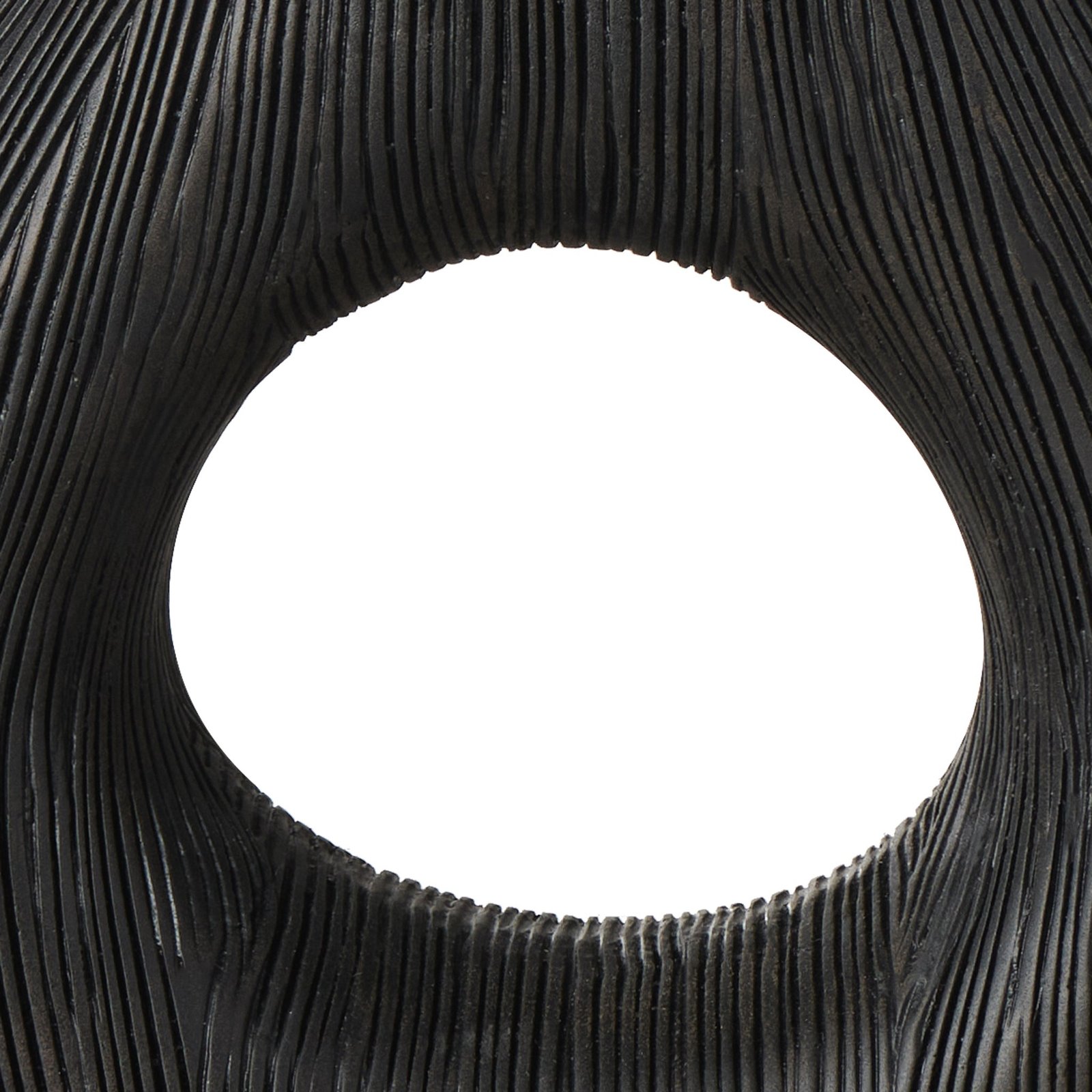 Alma Etched Black Patina Wide Donut Resin Vase - 9 Inch Tall - Image 3