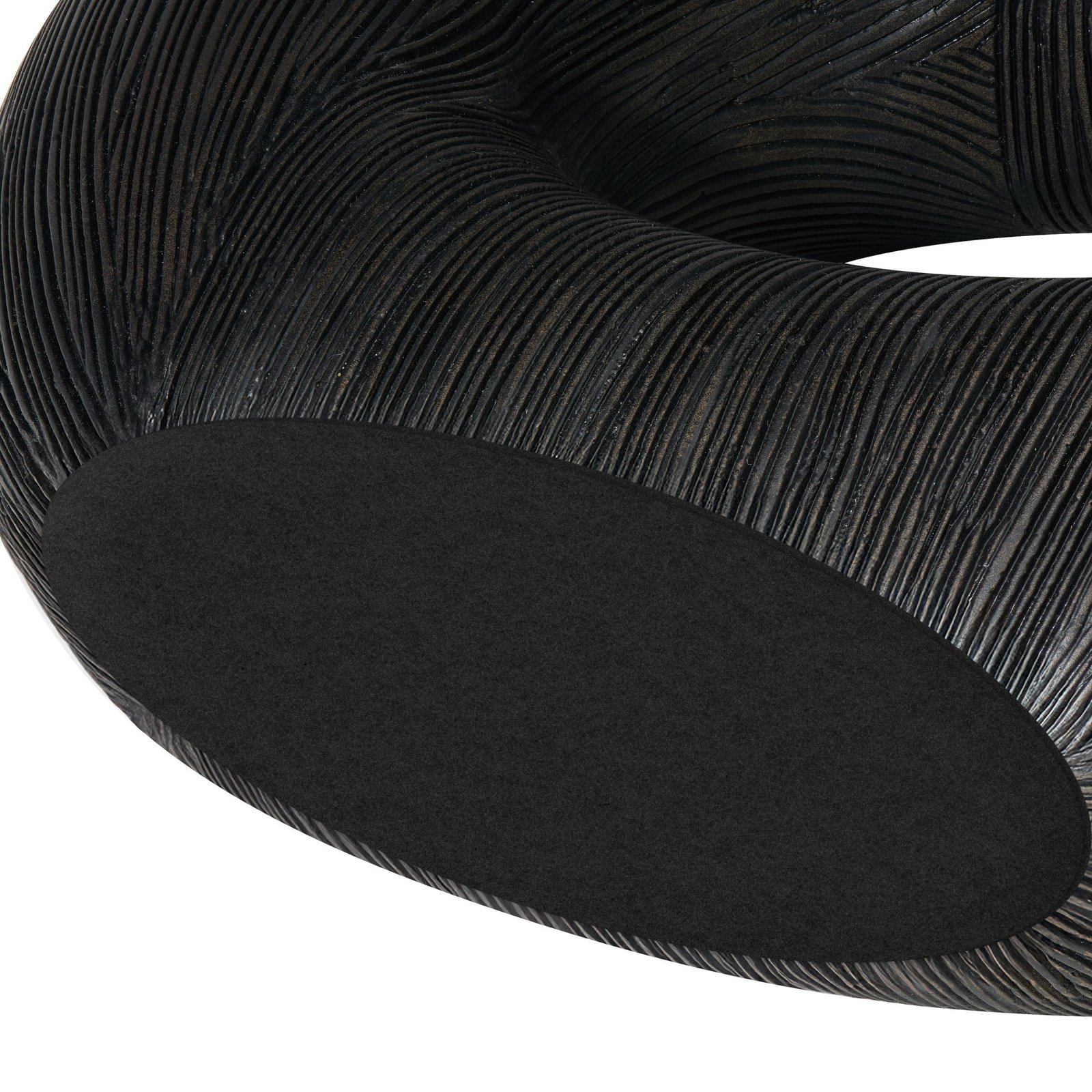 Alma Etched Black Patina Wide Donut Resin Vase - 9 Inch Tall - Image 4