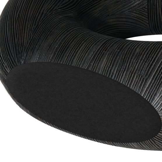Alma Etched Black Patina Resin Horn Vase - 12 Inch Tall - Image 4