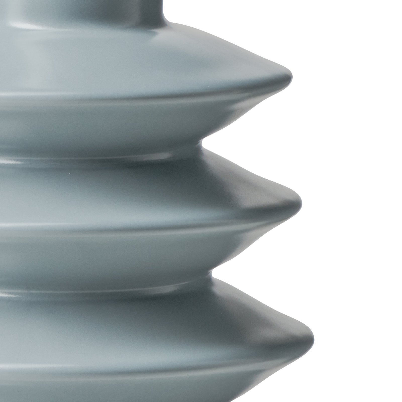 Alba Layered Ring 7.5 Inch Tall Ceramic Vase - Matte Slate Blue - Image 3