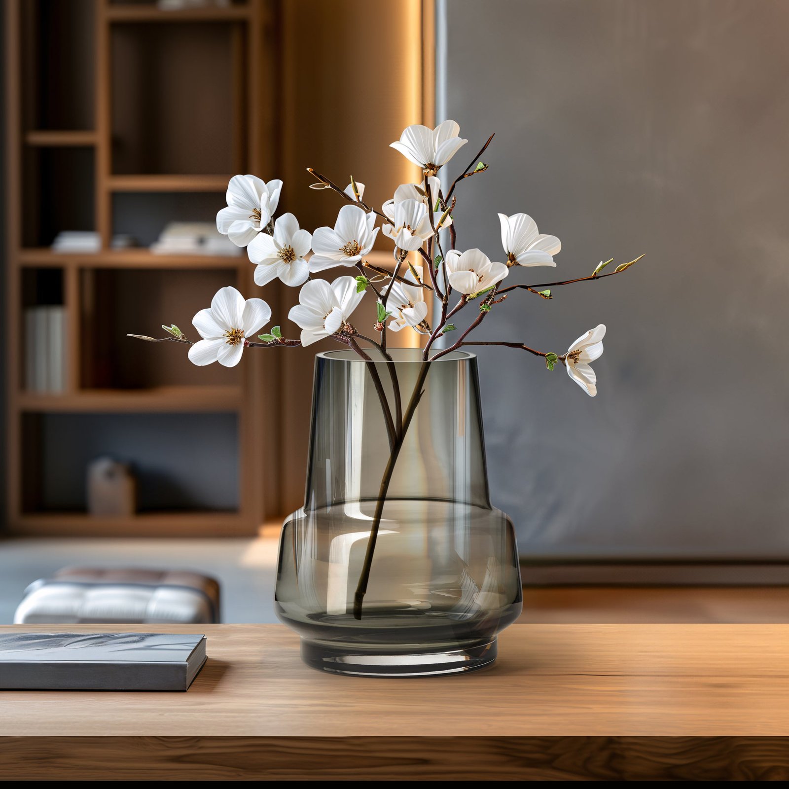 Solo Smoke Glass 7.5 Inch Tall Vase - Image 6