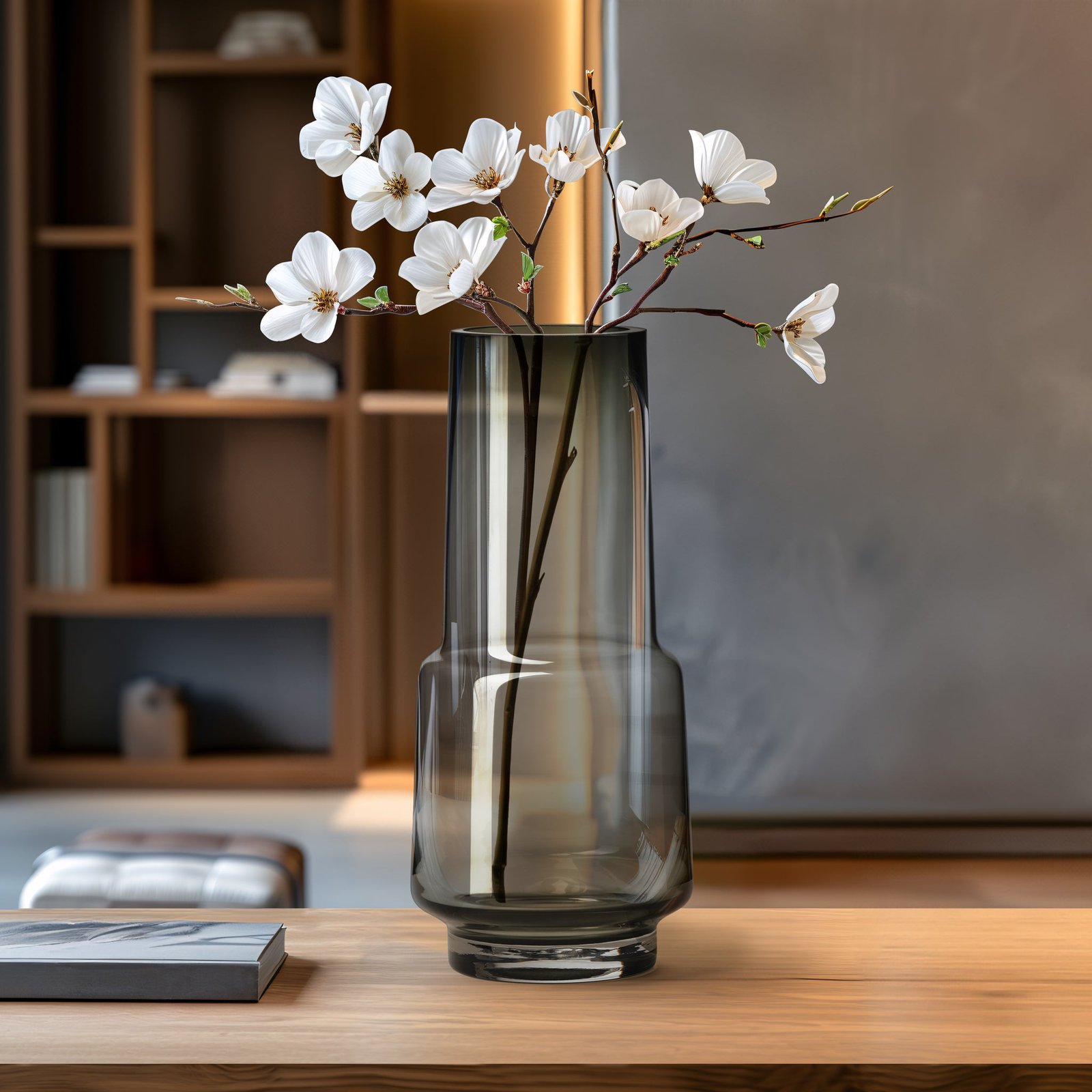 Solo Smoke Glass 11 Inch Tall Vase - Image 6