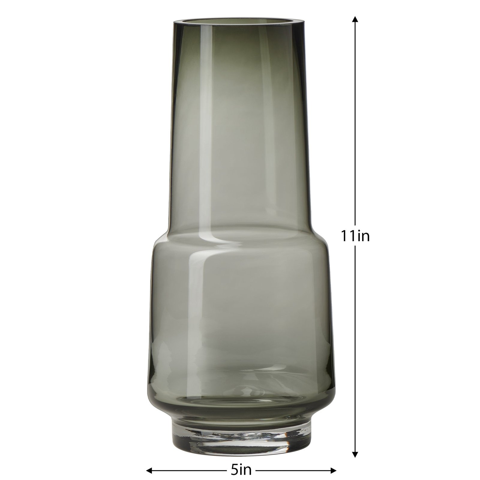 Solo Smoke Glass 11 Inch Tall Vase - Image 3