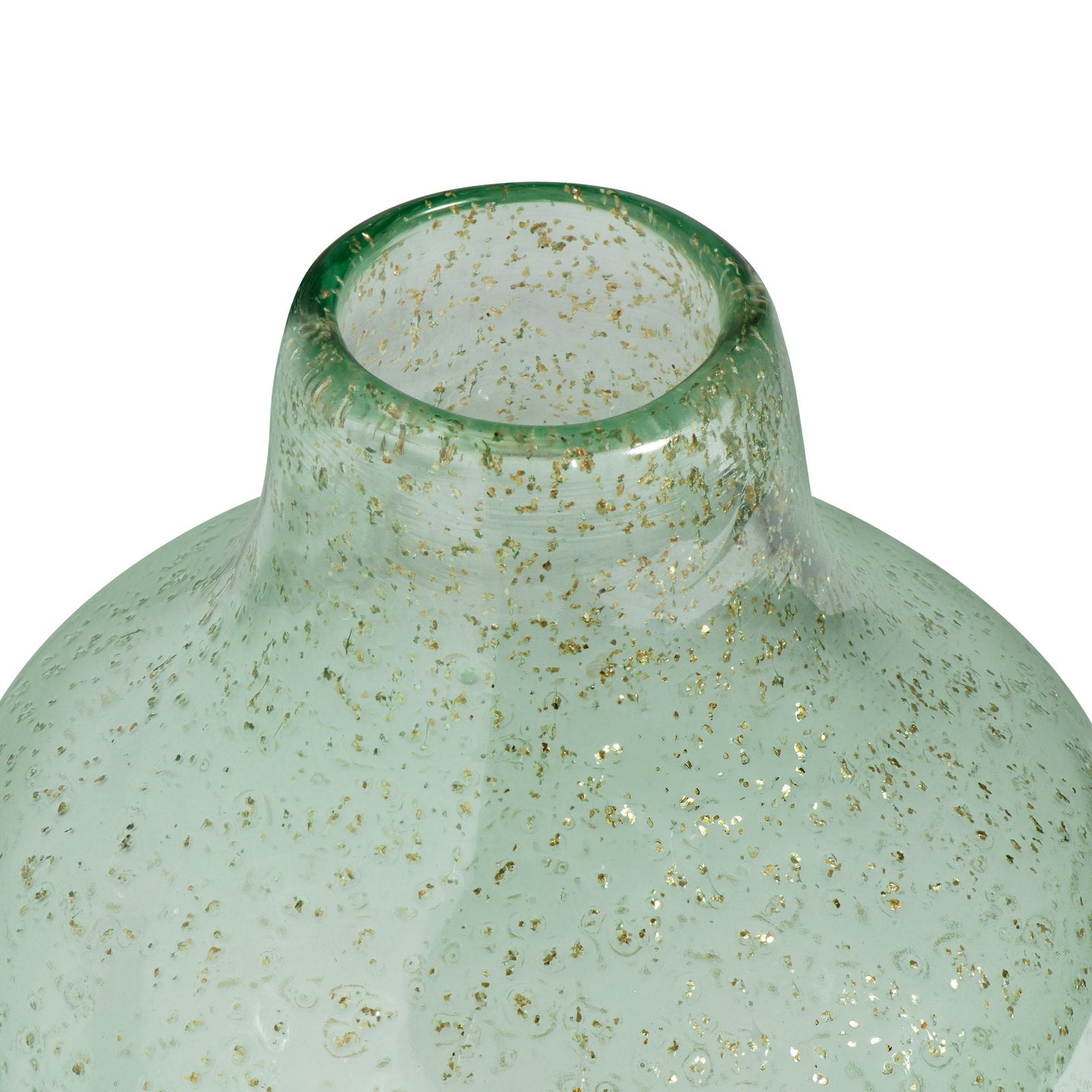Marina Tapered Gold Bubble 10 Inch Tall Glass Vase - Light Green - Image 8