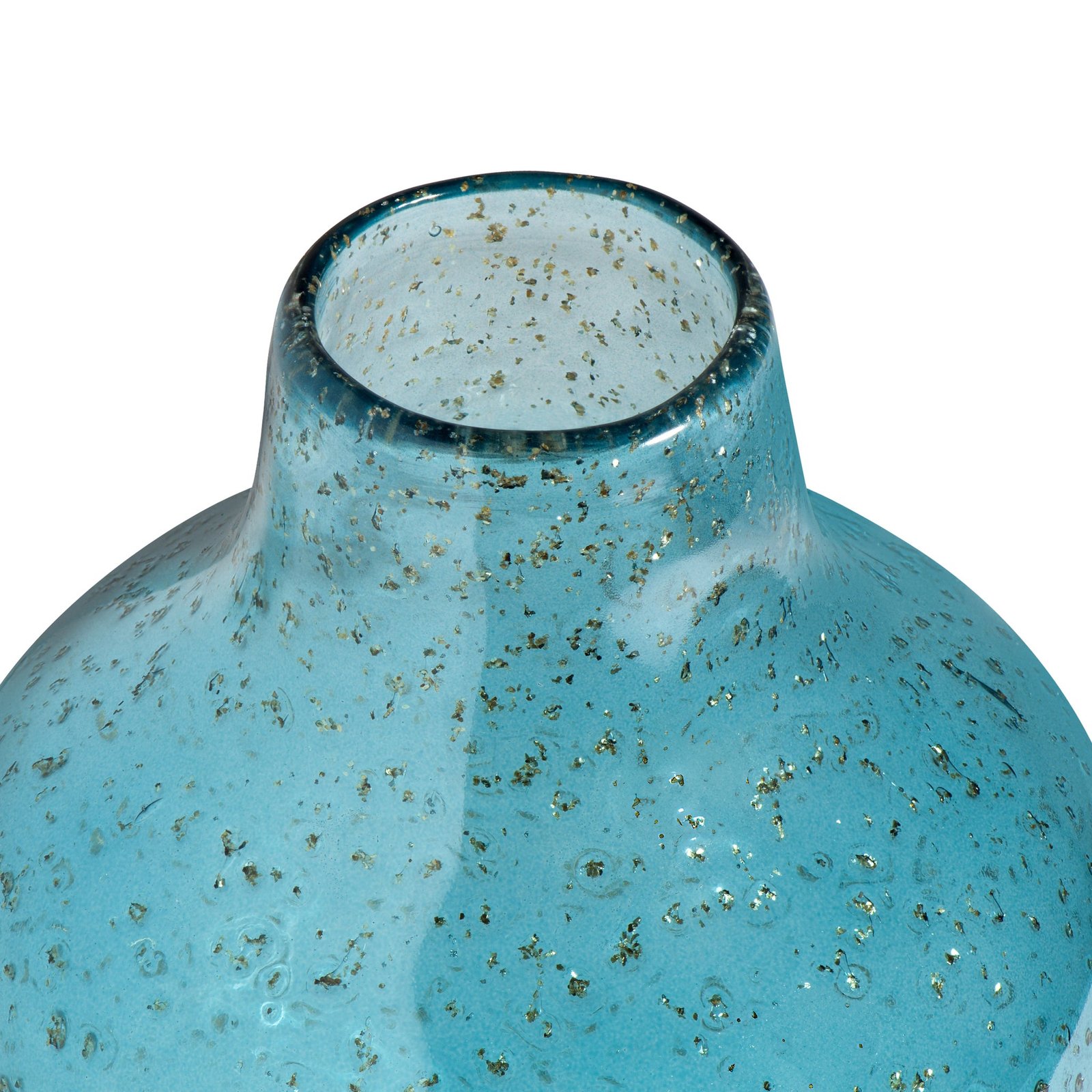 Marina Tapered Gold Bubble 6 Inch Tall Glass Vase - Blue - Image 8
