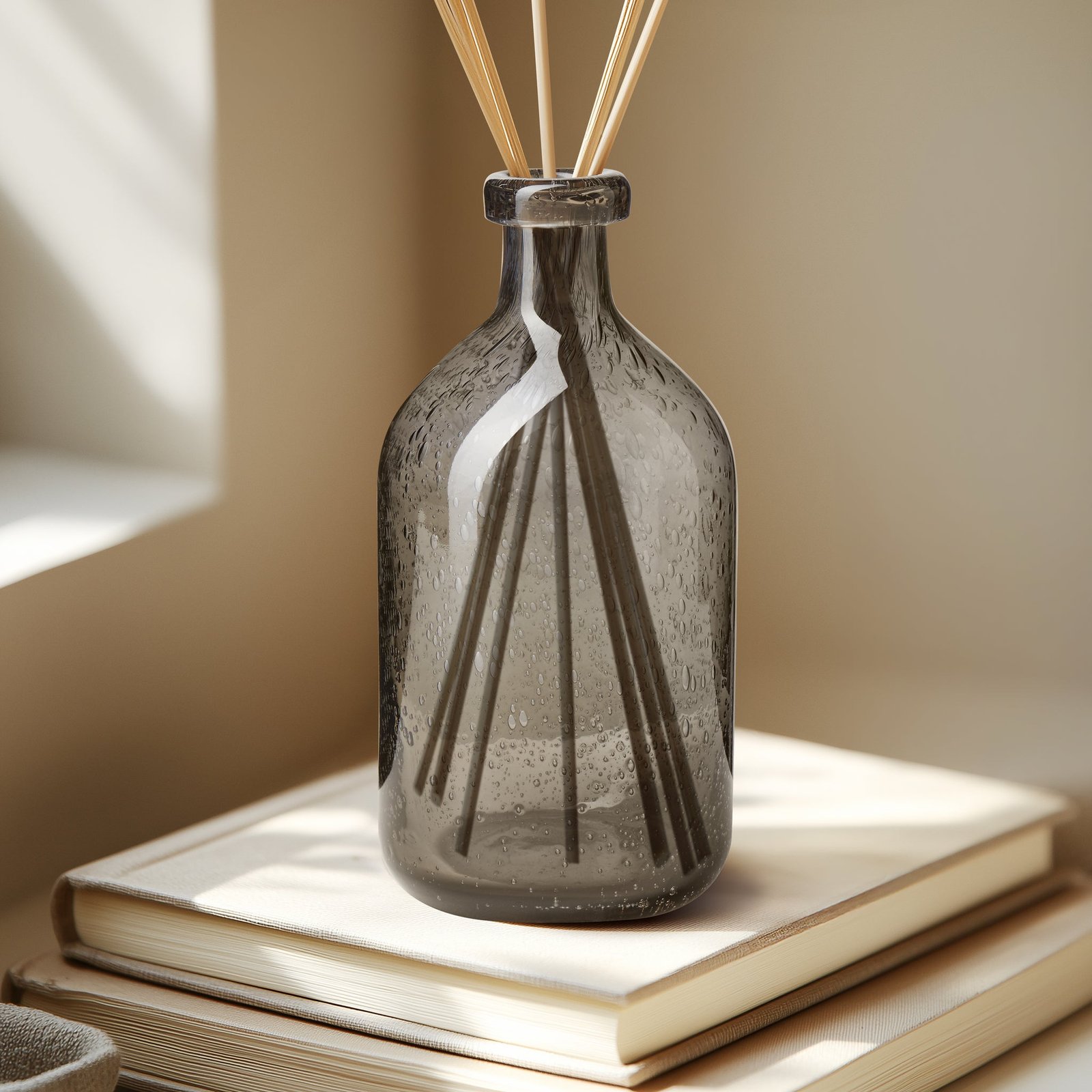 Tito Hand Blown Smoke Glass 8 Inch Tall Bottle Vase - Image 7