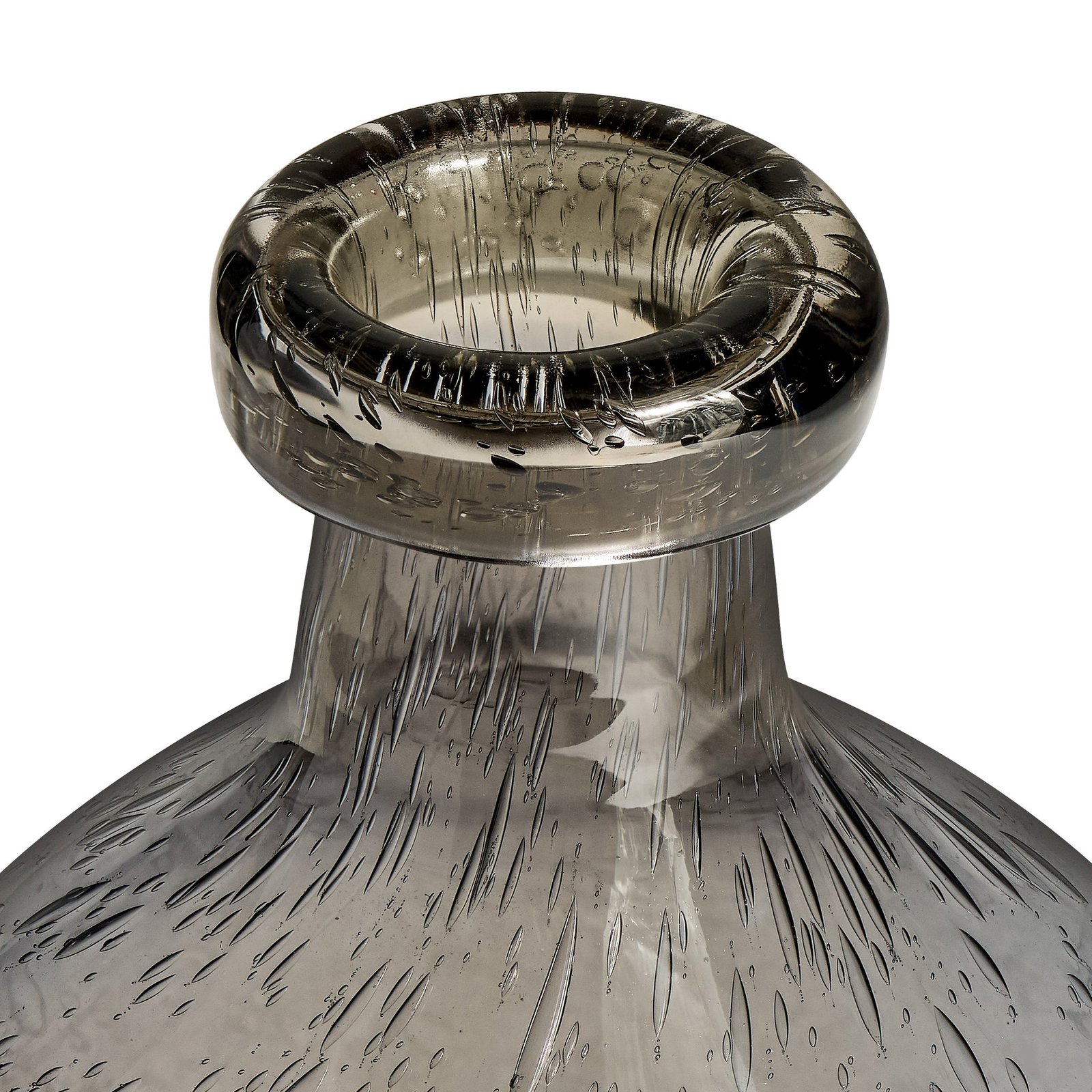 Tito Hand Blown Smoke Glass 8 Inch Tall Bottle Vase - Image 9