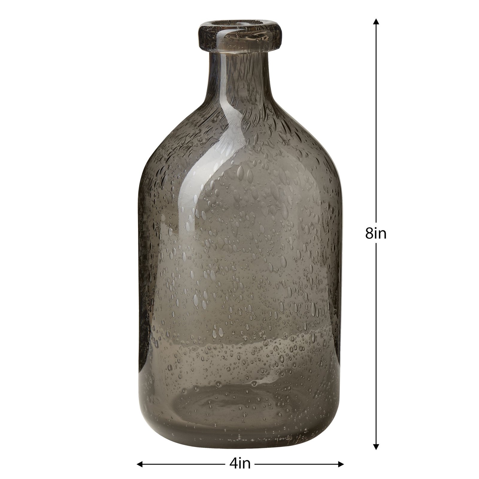 Tito Hand Blown Smoke Glass 8 Inch Tall Bottle Vase - Image 3