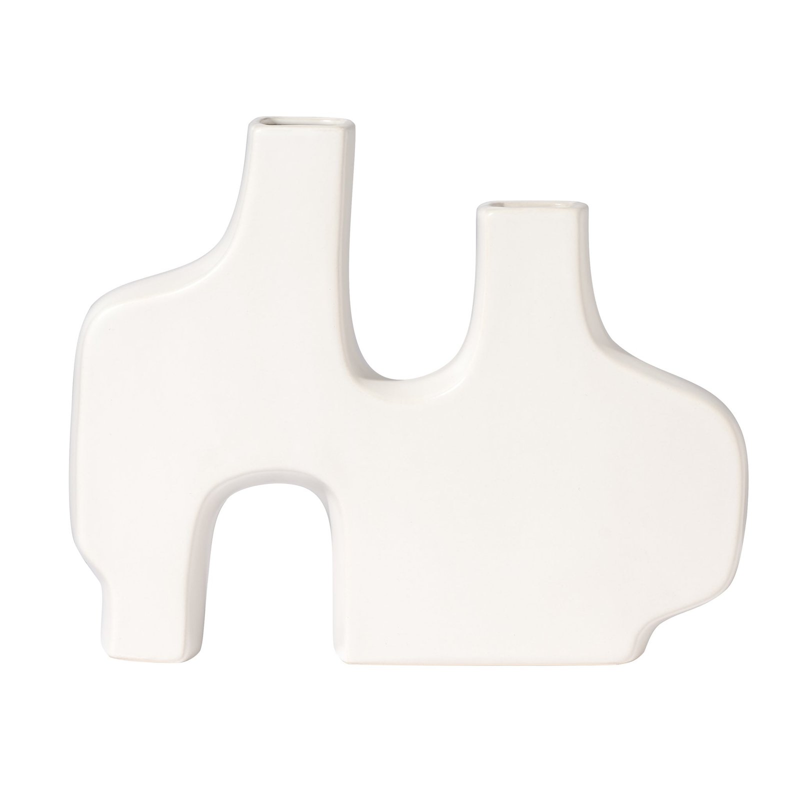 Abstract Duo 11.5 x 9 Inch Tall Matte White Ceramic Vase - Image 10
