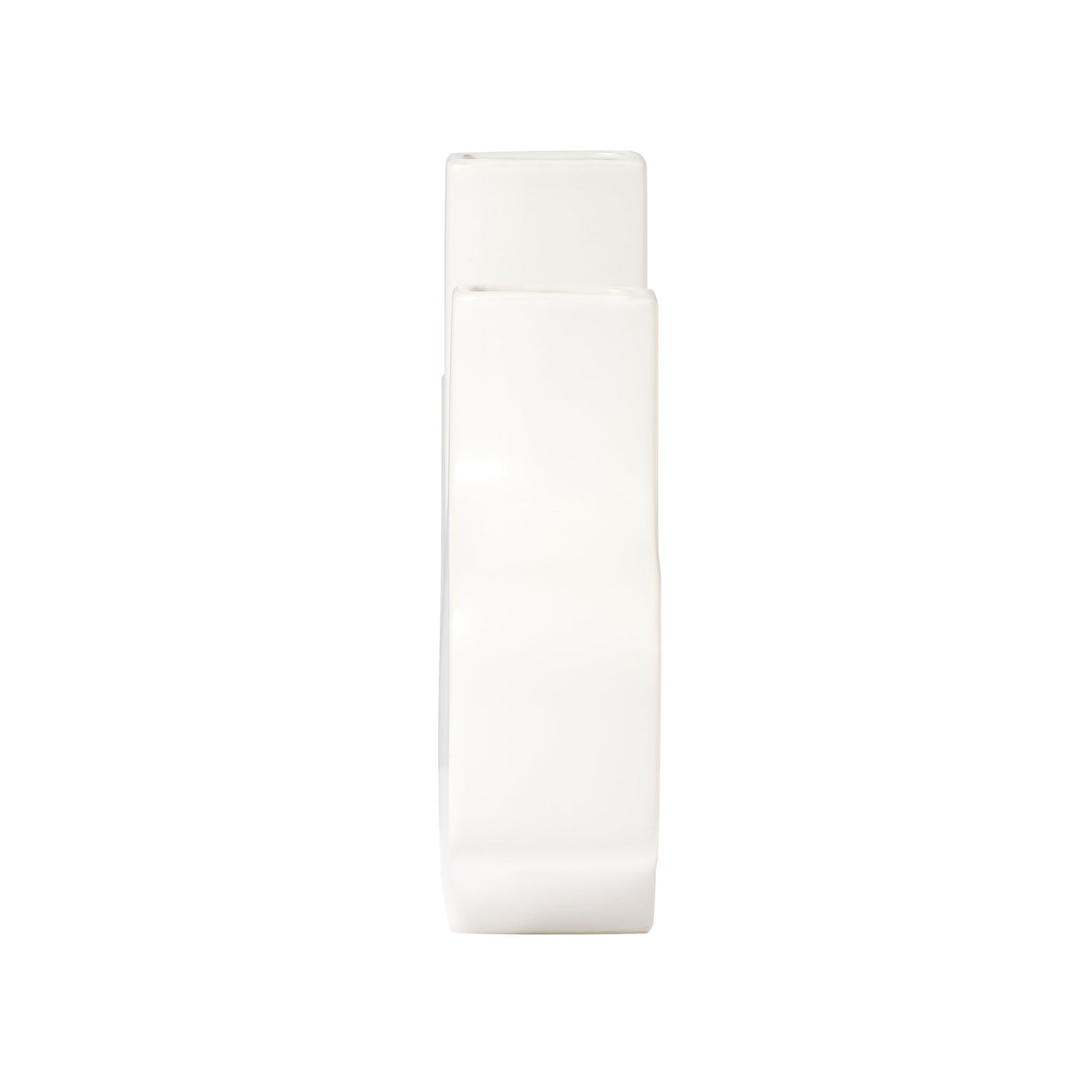 Abstract Duo 11.5 x 9 Inch Tall Matte White Ceramic Vase - Image 11