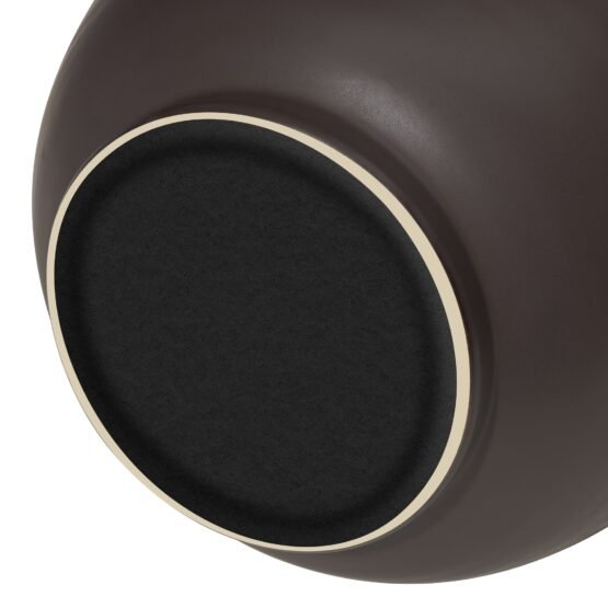 Capri Double Handle 9 Inch Tall Ceramic Oval Urn Vase - Matte Brown - Image 3