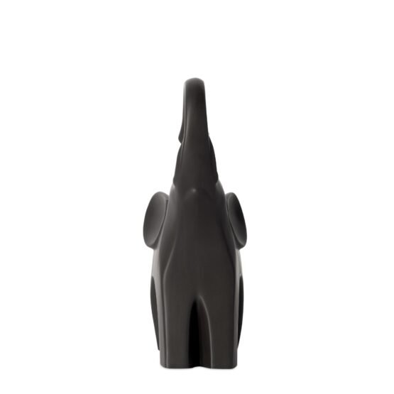 Whimsical Elephant 8.5 Inch Tall Ceramic Decor Sculpture - Matte Brown - Image 9