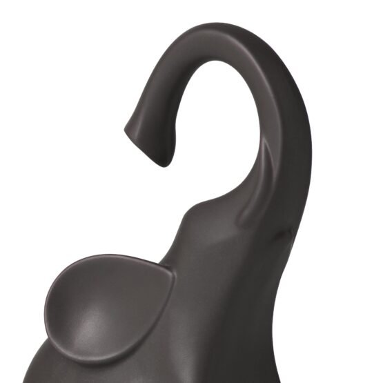 Whimsical Elephant 8.5 Inch Tall Ceramic Decor Sculpture - Matte Brown - Image 2