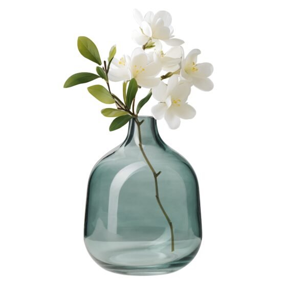 Belle 5.25 Inch Tall Glass Bud Vase - Blue - Image 7