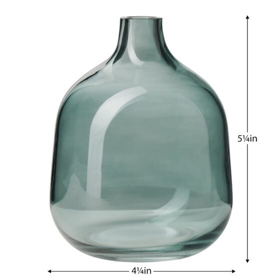 Belle 5.25 Inch Tall Glass Bud Vase - Blue - Image 3
