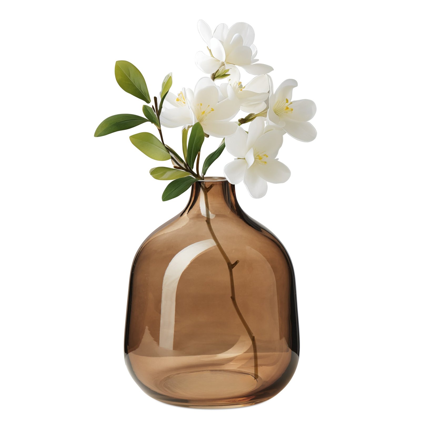 Belle 5.25 Inch Tall Glass Bud Vase - Toasted Coconut - Image 7