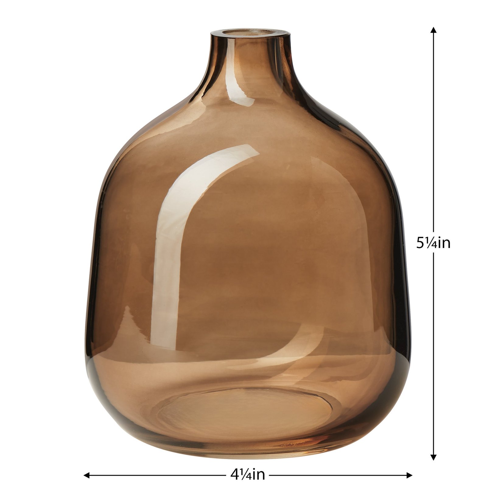 Belle 5.25 Inch Tall Glass Bud Vase - Toasted Coconut - Image 3