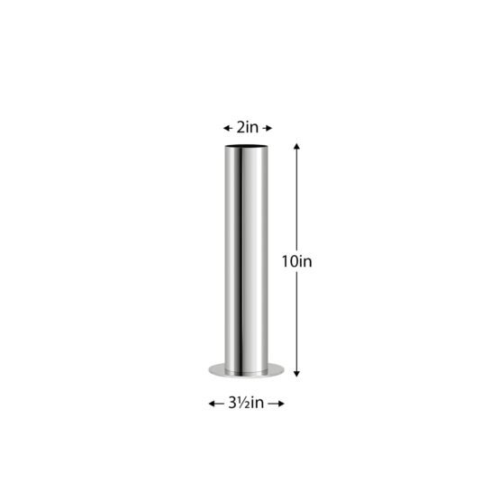 Stainless Steel Silver Pipe Vase - 10 Inch Tall - Image 2