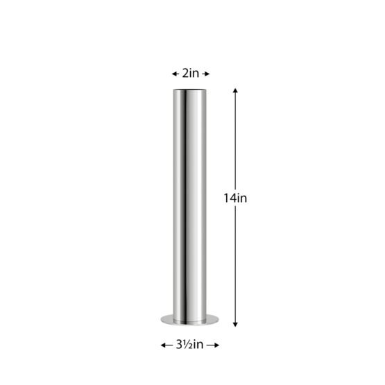 Stainless Steel Silver Pipe Vase - 14 Inch Tall - Image 2