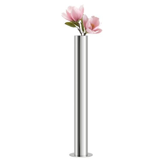 Stainless Steel Silver Pipe Vase - 18 Inch Tall - Image 9