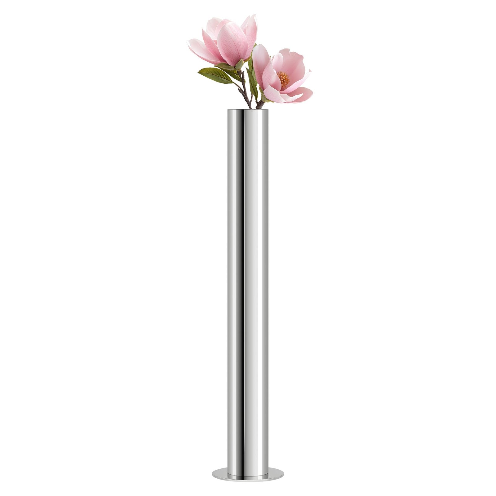 Stainless Steel Silver Pipe Vase - 18 Inch Tall - Image 9