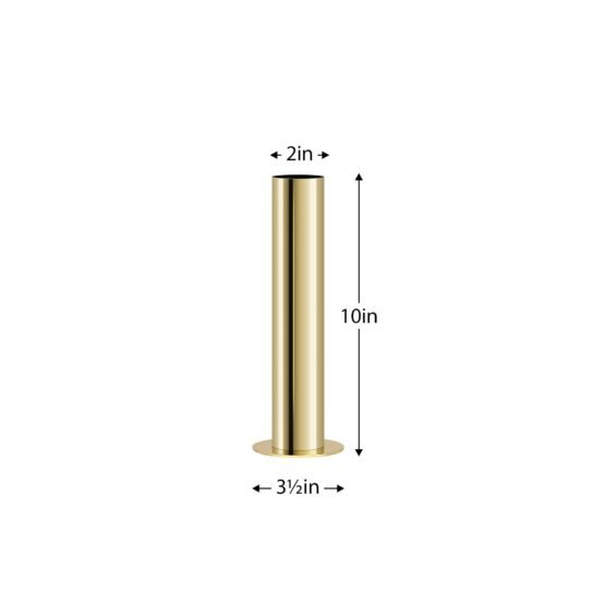 Stainless Steel Gold Pipe Vase - 10 Inch Tall - Image 2