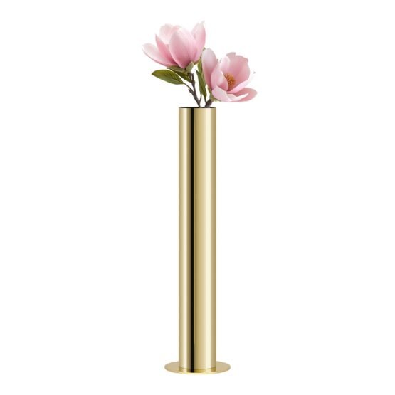 Stainless Steel Gold Pipe Vase - 14 Inch Tall - Image 9