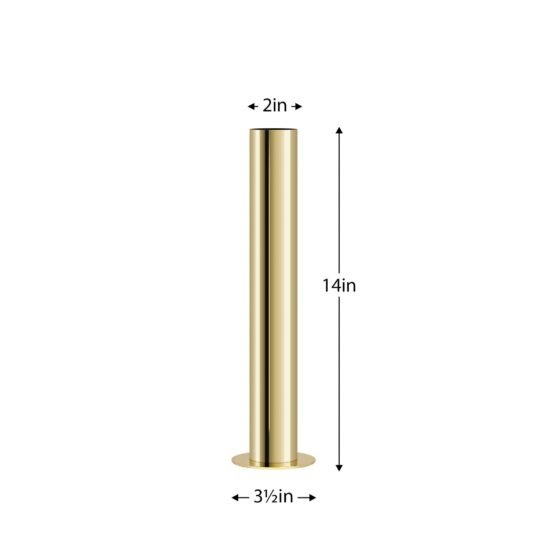 Stainless Steel Gold Pipe Vase - 14 Inch Tall - Image 2