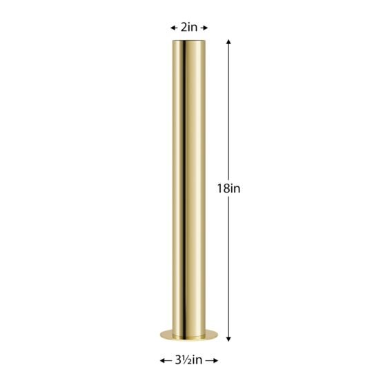 Stainless Steel Gold Pipe Vase - 18 Inch Tall - Image 2