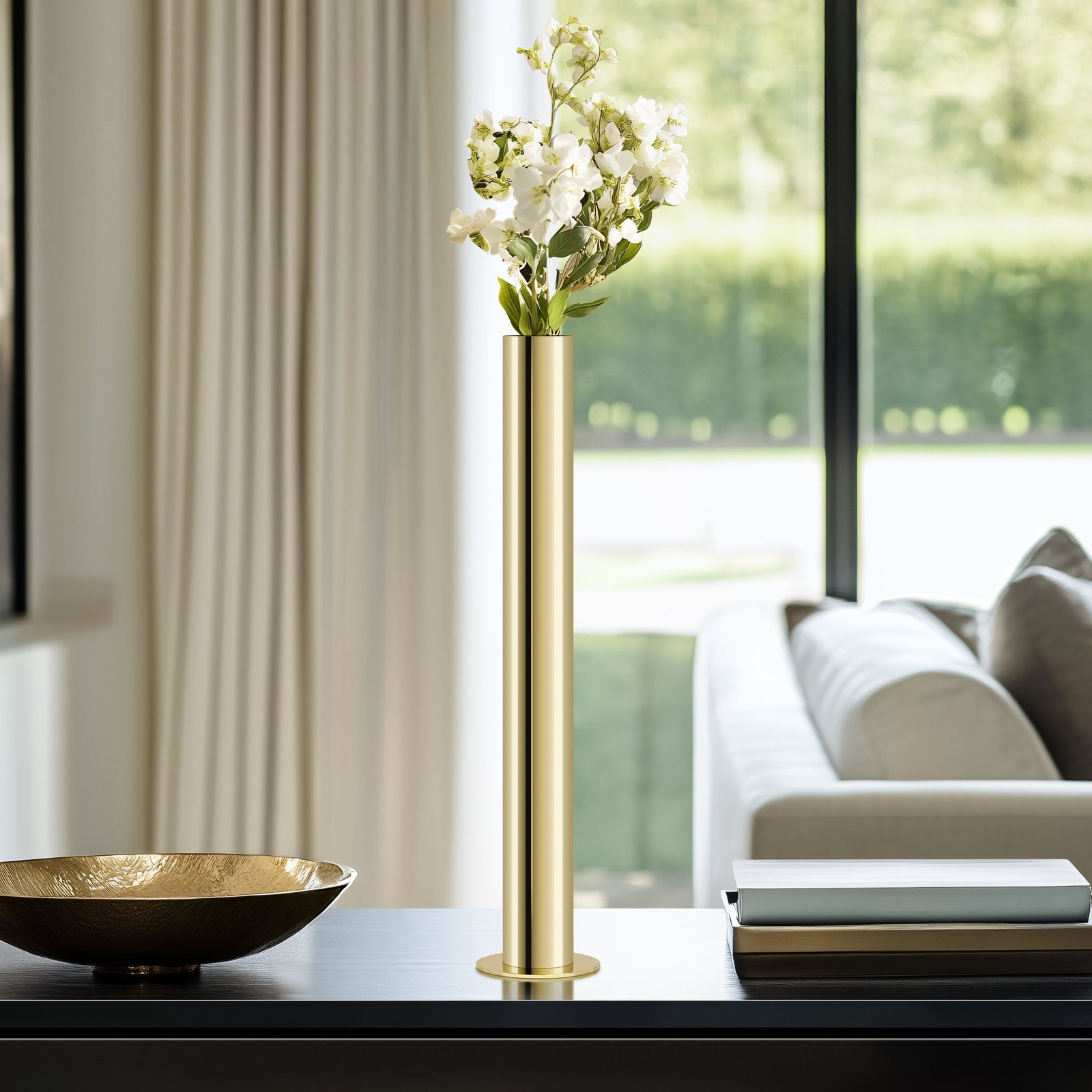 Stainless Steel Gold Pipe Vase - 18 Inch Tall - Image 3