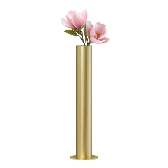 Stainless Steel Brushed Satin Gold Pipe Vase - 14 Inch Tall - Image 9