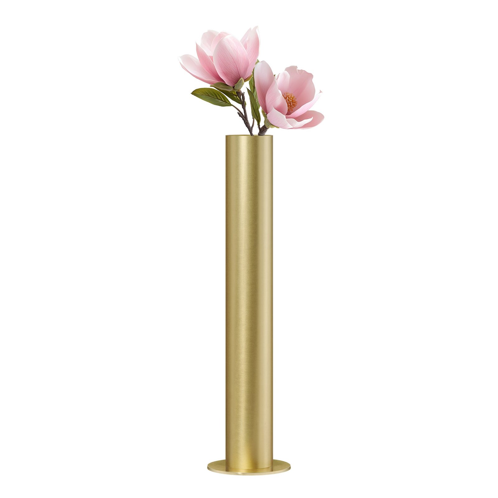 Stainless Steel Brushed Satin Gold Pipe Vase - 14 Inch Tall - Image 9