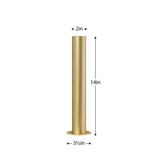 Stainless Steel Brushed Satin Gold Pipe Vase - 14 Inch Tall - Image 2