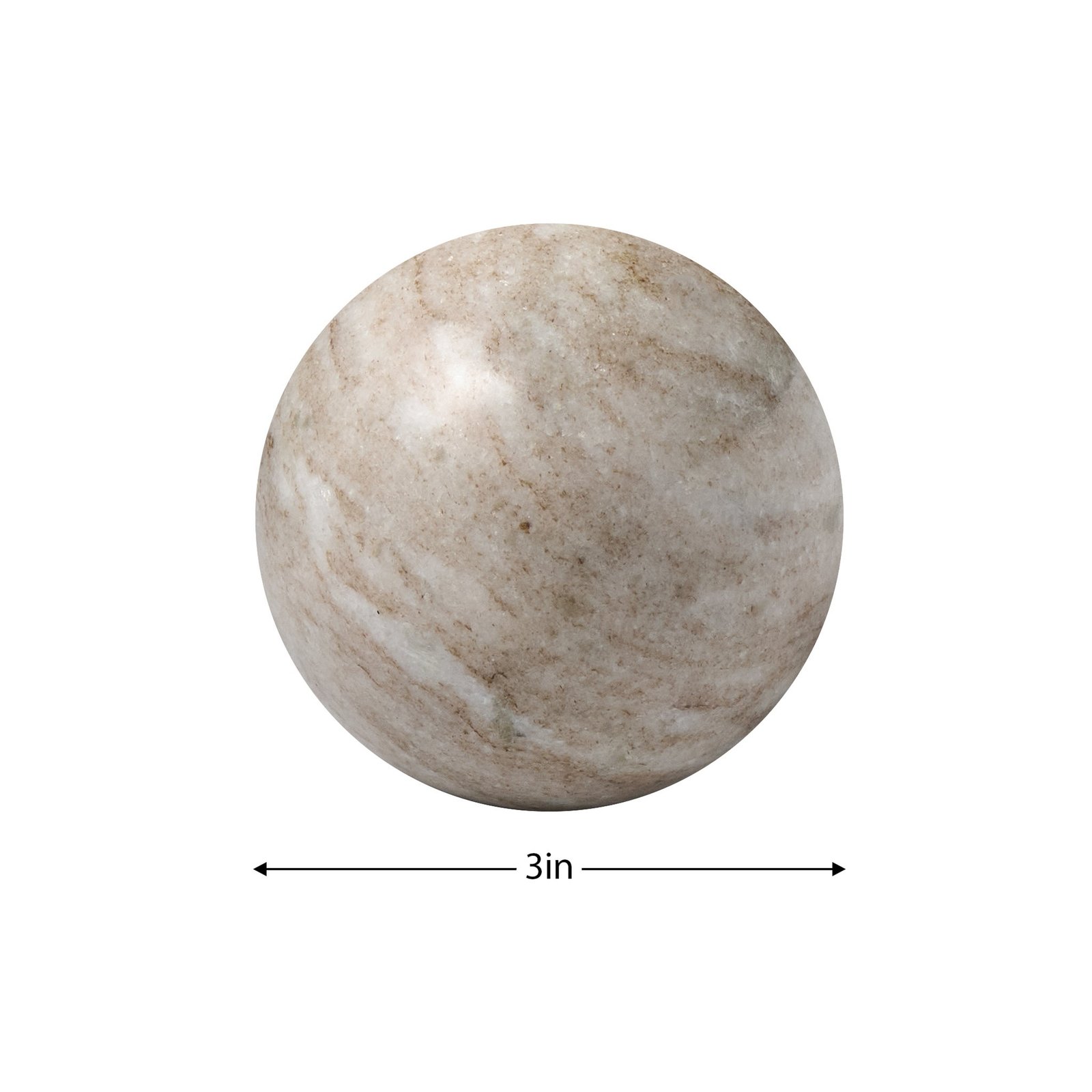 Marble Sphere 2.75 Inch Diameter Decor Ball - Natural Brown - Image 6