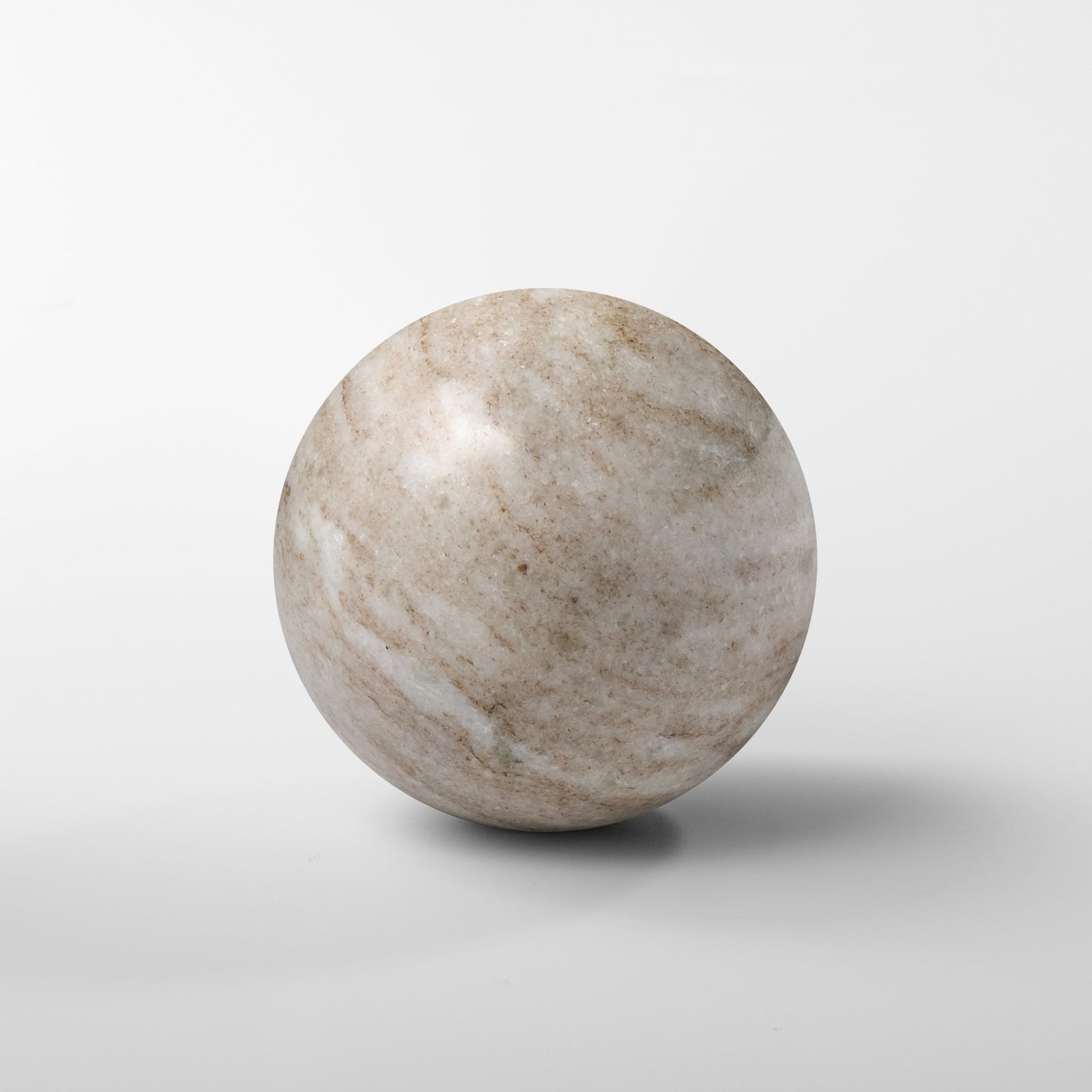 Marble Sphere 2.75 Inch Diameter Decor Ball - Natural Brown - Image 4