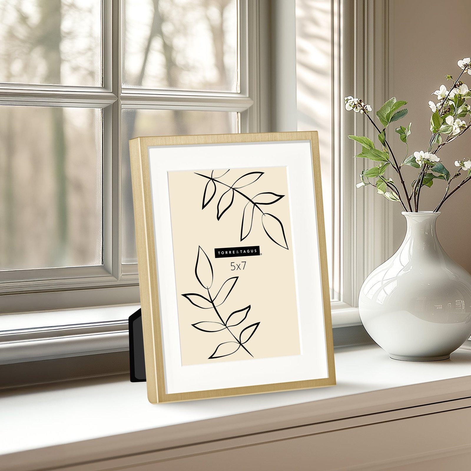Satin Brushed Gold Shadow Box 5x7 Metal Photo Frame - Image 5